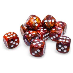 Chessex 27743 d6Cube 16mm Festive Symphony/white (12) Dice